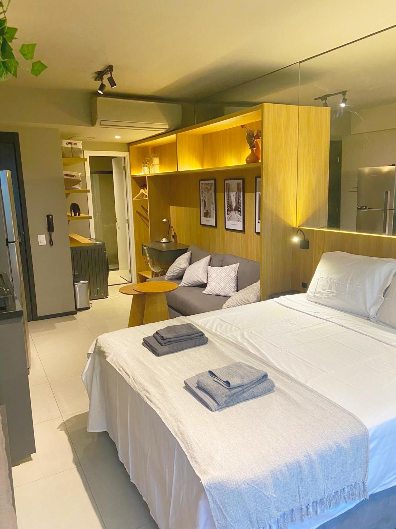 Consolacao Grey Box - De Luxo No Centro - Ar Condicionado - Cama Queen - Maquina De Lavar - Prox Metro- Cozinha Completa - Wifi 500mbps - 7 Andar Apartment Sao Paulo