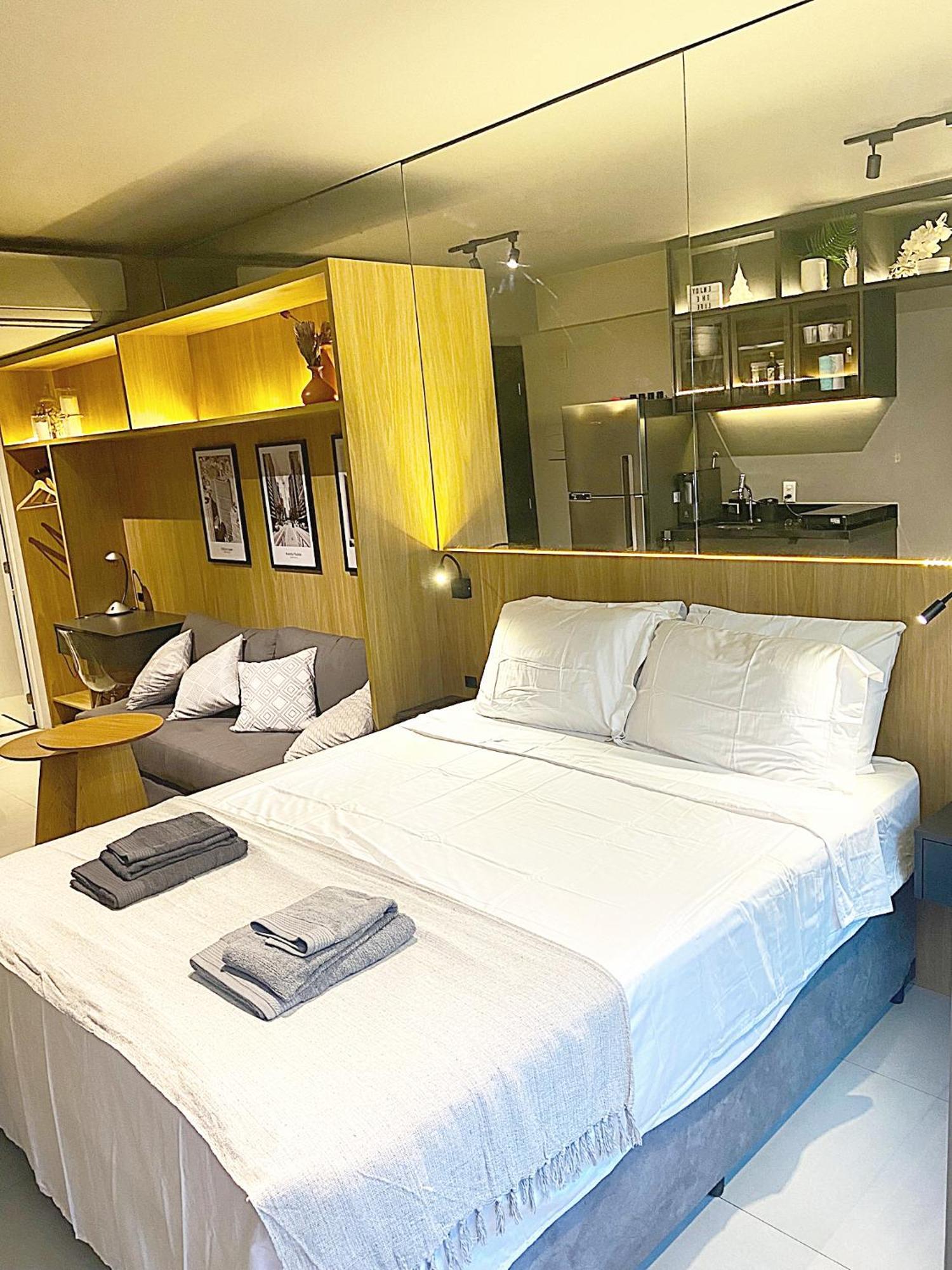 Apartment Consolacao Grey Box - De Luxo No Centro - Ar Condicionado - Cama Queen - Maquina De Lavar - Prox Metro- Cozinha Completa - Wifi 500mbps - 7 Andar Sao Paulo